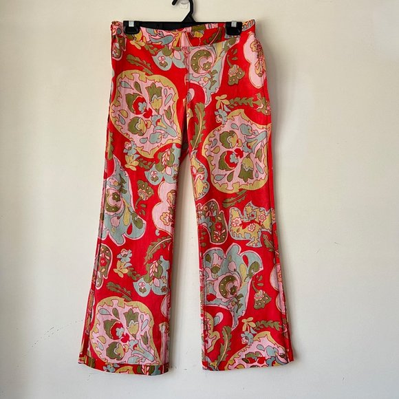 NEW Free People Retro Flare Printed Boho Pants, Size 4 - Picture 10 of 14